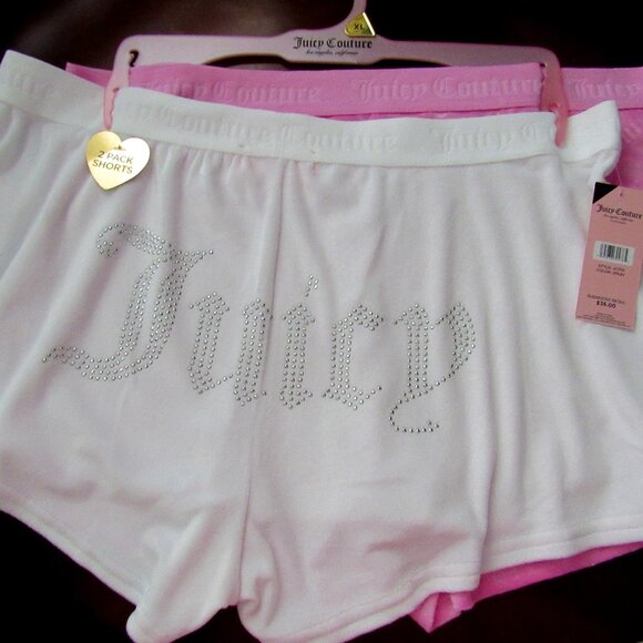 Juicy Couture Sleep Shorts SIZE XL Pajama Set for Women 2 Pieces Rhinestone Logo - Picture 1 of 5